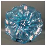 Fenton ICGA Celeste Blue Stretch Acanthus Plate