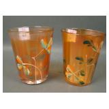 Two Fenton Marigold Windflower Tumblers