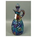 Imperial IG Octagon  Purple Carnival Glass Cruet