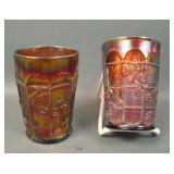 Two Fenton Amethyst Blackberry Block Tumblers