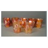 Seven Fenton Marigold Chrysanthemum Tumblers