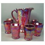 1974 Fenton Red HOACGA Good Luck Water Set