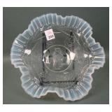 Jefferson Glass Clear Opal Jolly Bear Ruffled Bowl