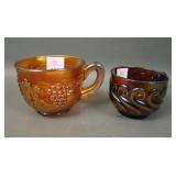 Two Carnival Glass Punch Cups