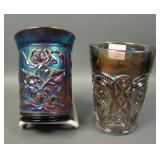 Two Vintage Imperial Carnival Glass Tumblers
