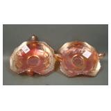 Two Fenton Marigold Strawberry Handled Bon Bons