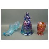 Three Contemporary Carnival Glass Items