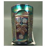 Fenton Black Amethyst Butterfly & Berry Tumbler