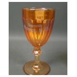 Marigold Diamond Stem Paneled Souvenir Wine Glass