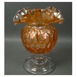 Westmoreland Marigold Daisy Squres Crimped Compote