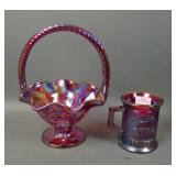 Two Fenton Red Contemporary Club Souvenires