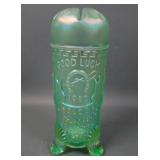Fenton HOACGA Ice Green Good luck Hatpin Holder