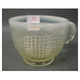 Beatty Vaseline Opal Ribbed Spiral Cup