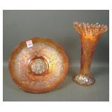 Two Vintage Carnival Glass Items