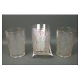 Three Fenton White Ten Mums Tumblers