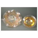 Two Imperial Pastel Marigold Lustre Rose Bowls