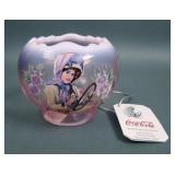 Fenton Pink Opal Coca-Cola Gibson Girl Rose Bowl