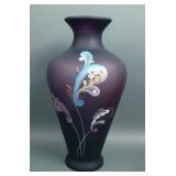 Fenton Purple Satin Paisley Mystery Vase