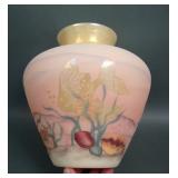 Fenton Iridised Custard Marigold Seascape Vase