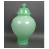 Fenton Jade Green Covered Temple Ginger Jar