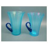 Two Fenton Celeste Blue #220 Flared Lemonades