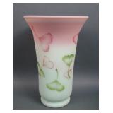 Fenton Lotus Mist Burmese Decorated Vase