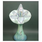 Fenton Sea Foam Green Floral Interlude JIP Vase