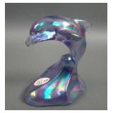 Fenton Purple Iridised Dolphin Figure