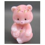 Fenton Rosalene Apple Blossom Sitting Bear