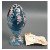 Fenton Blue Decorated Limited Edition Egg