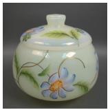 Fenton Frances Burton Topaz Dahlias Covered Box