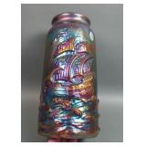 Fenton Blue Iridised Mayflower Sailing Ship Vase
