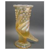 Fenton Topaz Opal Hobnail Cornucopia Hand Vase