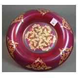 Fenton Ruby Red Stretch Decorated Rolled Rim Bowl