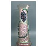 Kralik Martele Art Glass VAse w/ Applied Grapes
