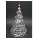 Fenton White Frosted Xams Tree with Angel Topper