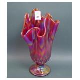 Fenton Ruby Lily of The Valley Handkerchief Vase