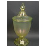 Fenton Topaz Stretch #9 Covered Candy Jar