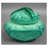 Art Deco Czech Sclhlevogt Malalchite Dresser Jar