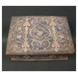 Incolay Stone Tan Swirl Decorated Dresser Box