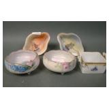 Five Marked Nippon Decorated Salt Dips