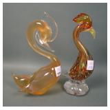 Two Murano Glass Bird Figures