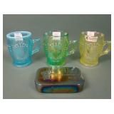 4  Contemporary Carnival Glass Souvenir Lot