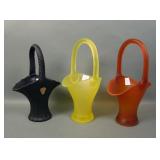 Three Tiffin Satin Glass Baskets