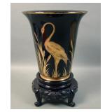 Beaumont Glass Heron Vase & Ftd Base