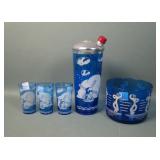 Five Piece Hazal Atlas Cobalt Blue Glass Lot