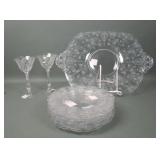 Lot of 11 Cambridge Crystal Rose Point Items