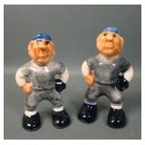Two Shearwater Pottery Outfielders Figures