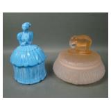 Two Depression Era Covered Powder Jars