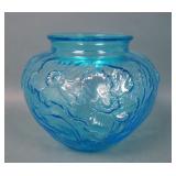 Tiffin Crystal Blue Poppy Vase